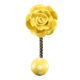 Yellow Flower Ceramic Wall Hook in Antique Fitting